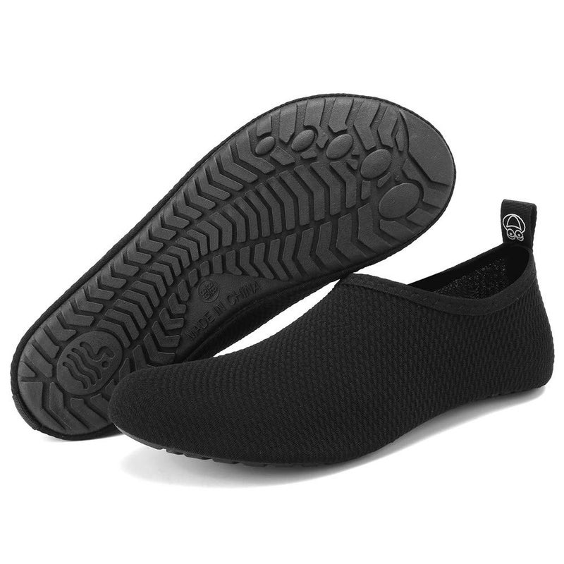 WateLves Womens and Mens Kids Water Shoes Barefoot Quick-Dry Aqua Socks for Beach Swim Surf Yoga Exercise (Blisters-Black, XXL) - Image 2